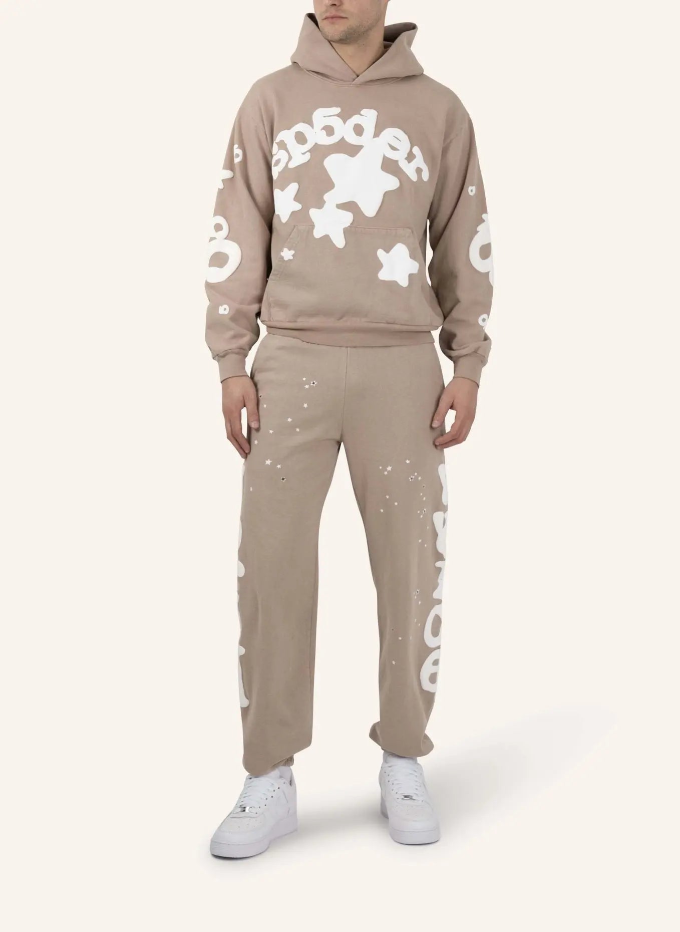 Sp5der Beluga Hoodie Light Brown