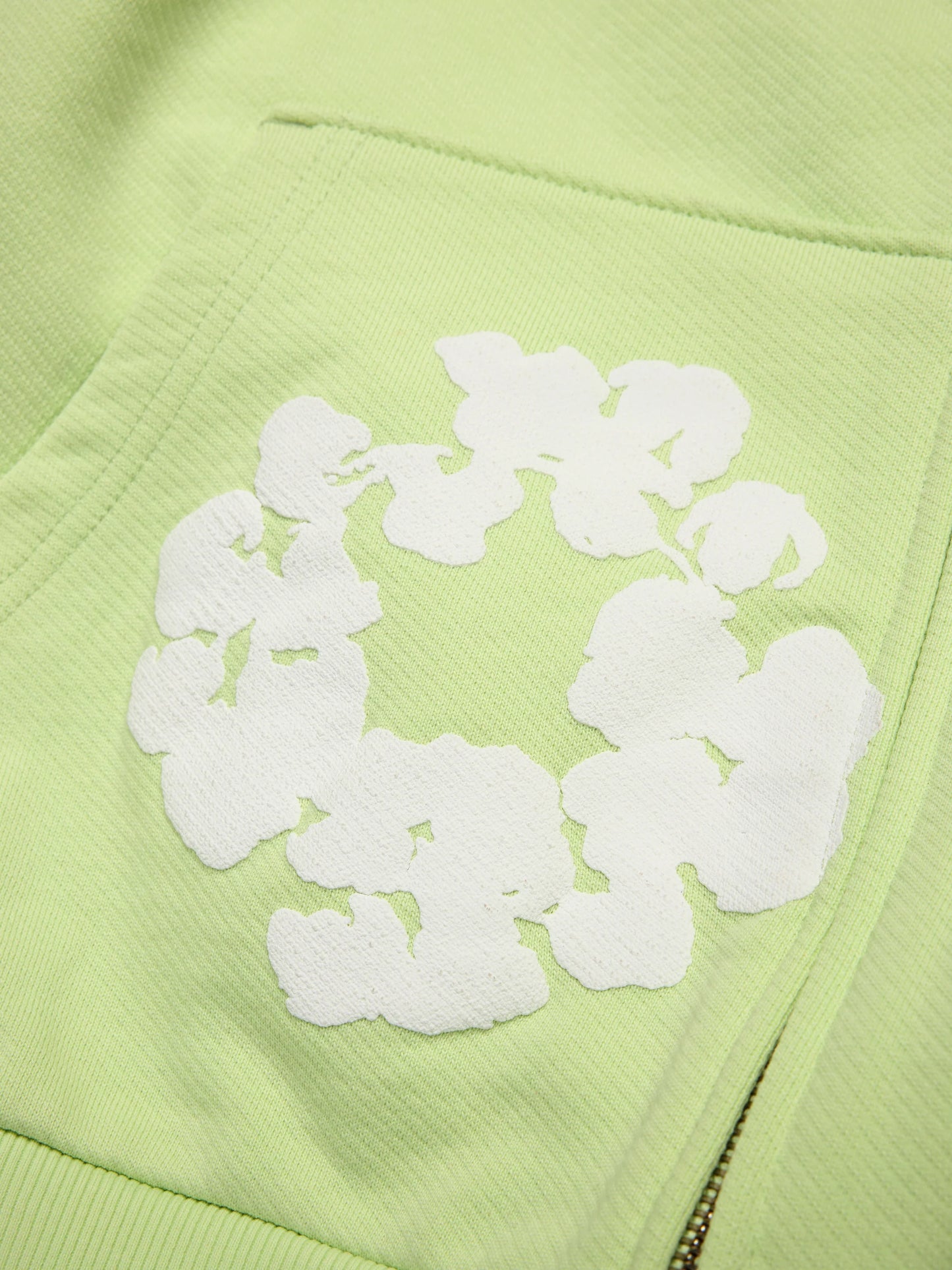 Cotton Wreath Zip Hoodie Mint