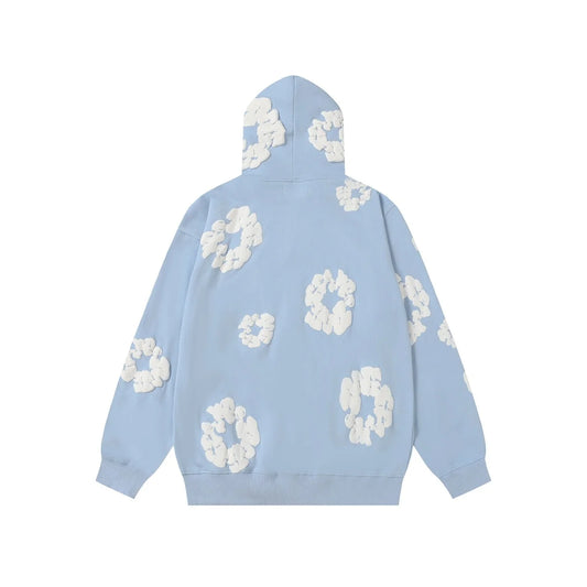 Denim Tears Cotton Wreath Zip Hoodie Light Blue