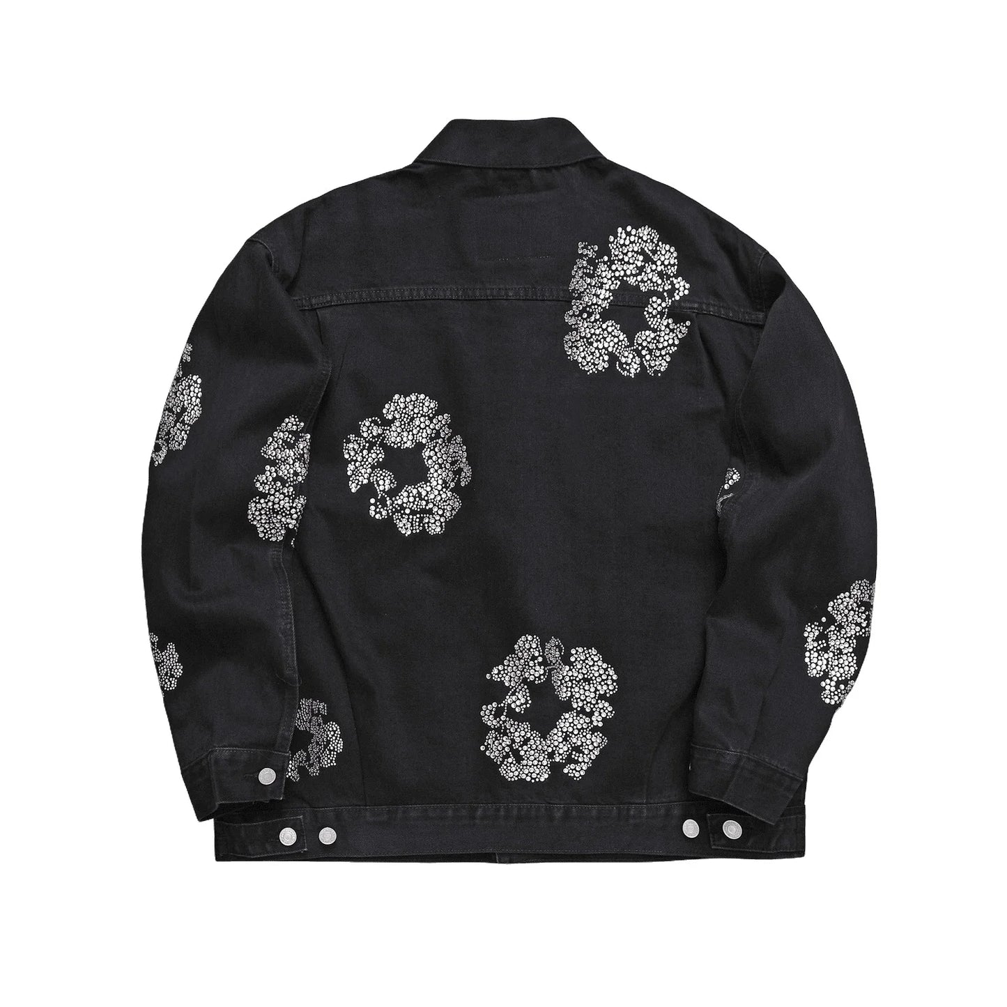 Denim Tears Rhinestone Cotton Wreath Denim Jacket Black