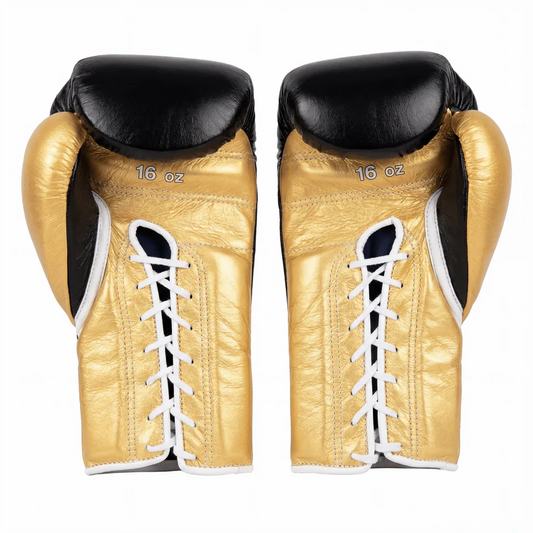 WINNING LACE-UP BOXING GLOVES - BLACK/GOLD