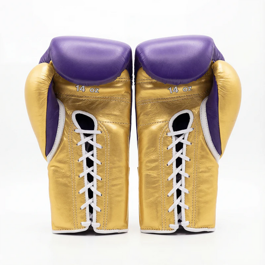 WINNING LACE-UP BOXING GLOVES - PURPLE/GOLD