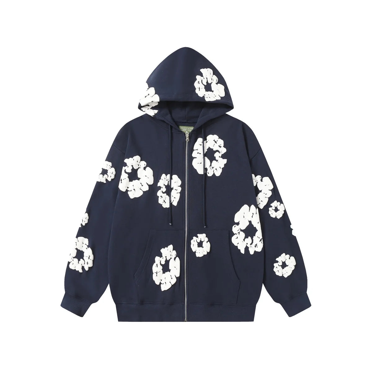 Denim Tears Cotton Wreath Zip Hoodie Navy