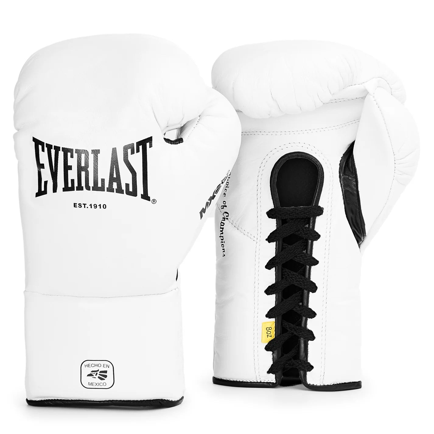 Everlast White Lace-Up Boxing Gloves (Mexican Style)