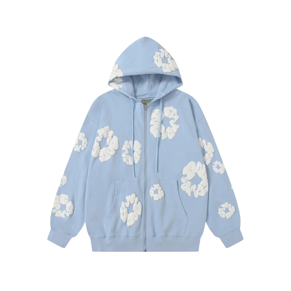 Denim Tears Cotton Wreath Zip Hoodie Light Blue