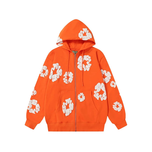 Denim Tears Cotton Wreath Zip Hoodie Orange
