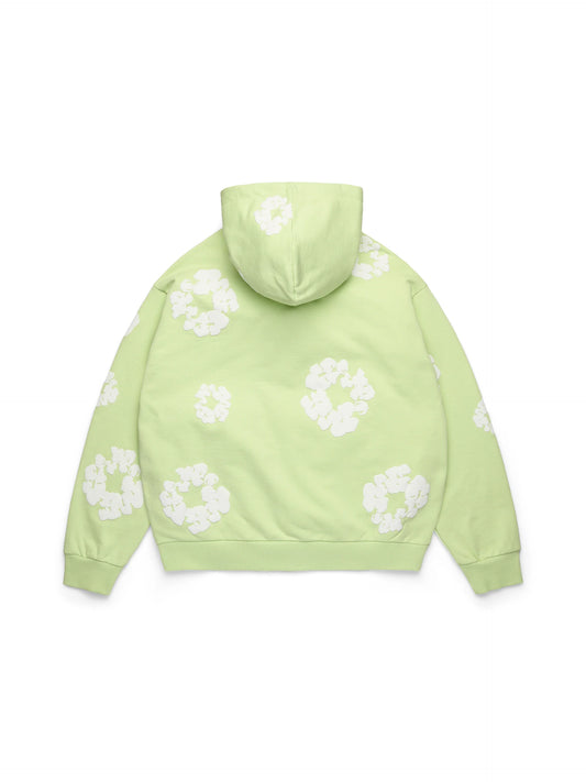Cotton Wreath Zip Hoodie Mint