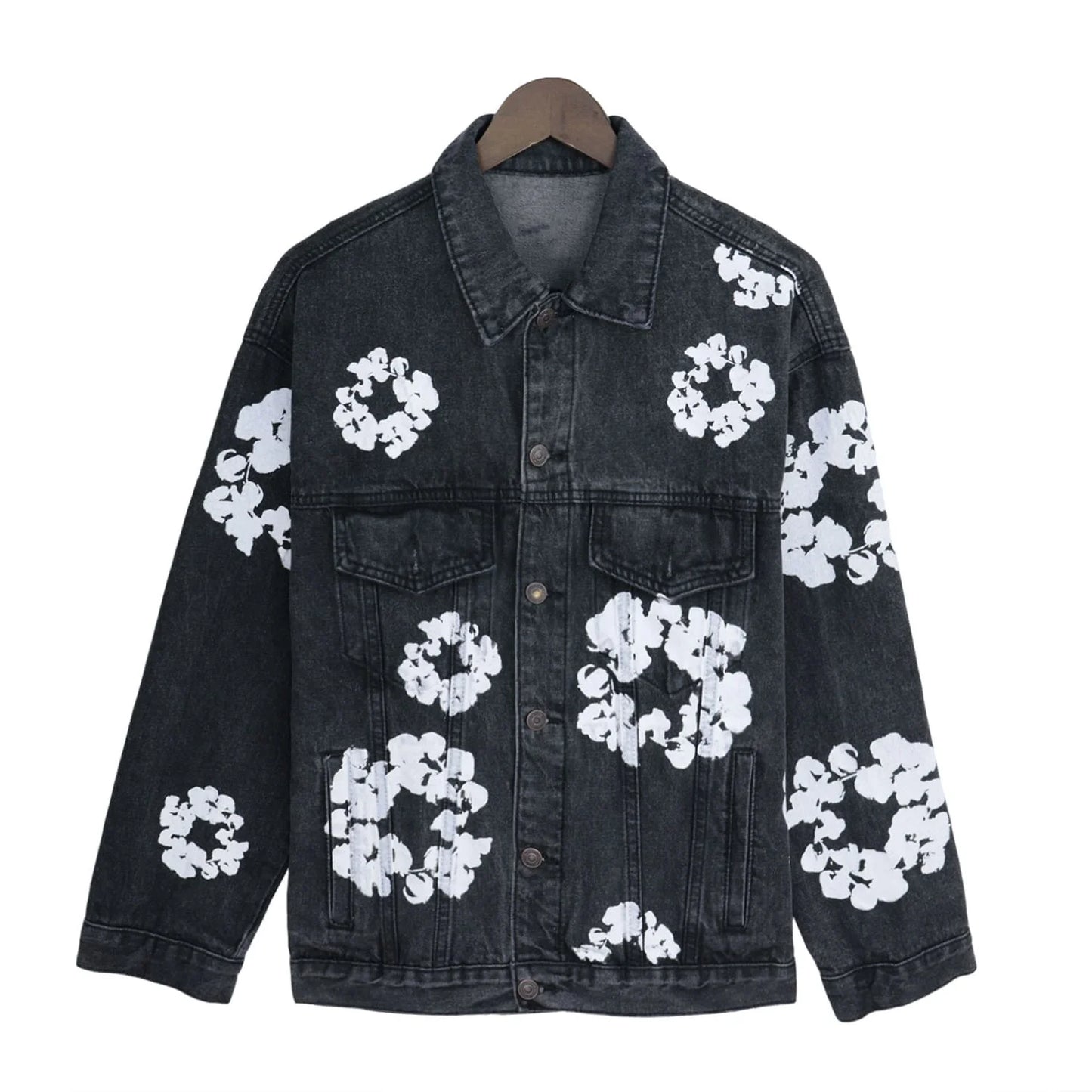 Denim Tears Cotton Wreath Denim Jacket “Washed Black Contrast