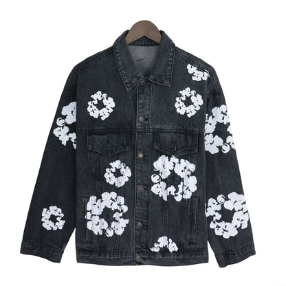 Denim Tears Cotton Wreath Denim Jacket “Washed Black Contrast