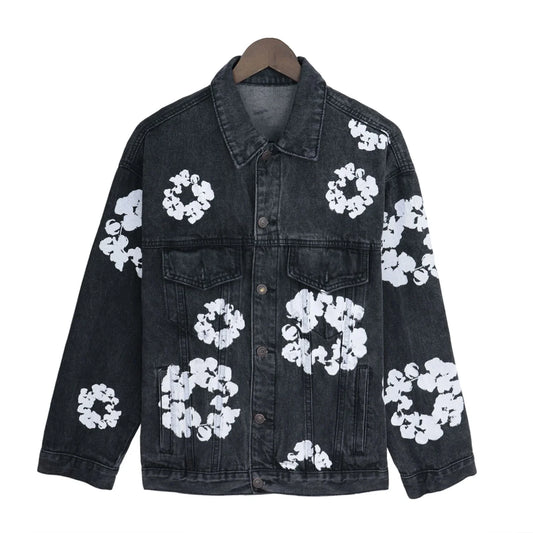 Denim Tears Cotton Wreath Denim Jacket “Washed Black Contrast