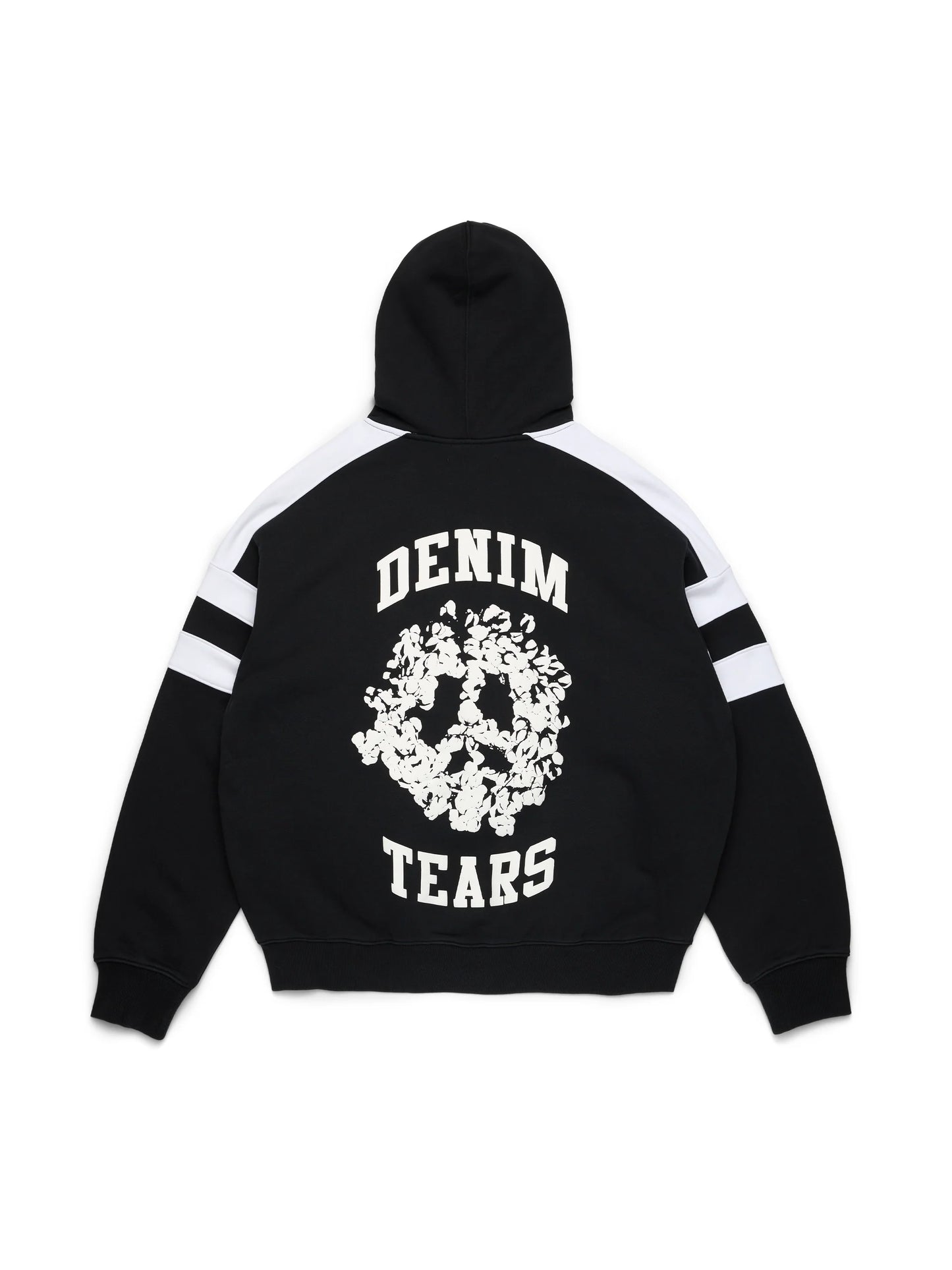 Denim U Paneled Zip Hoodie Black