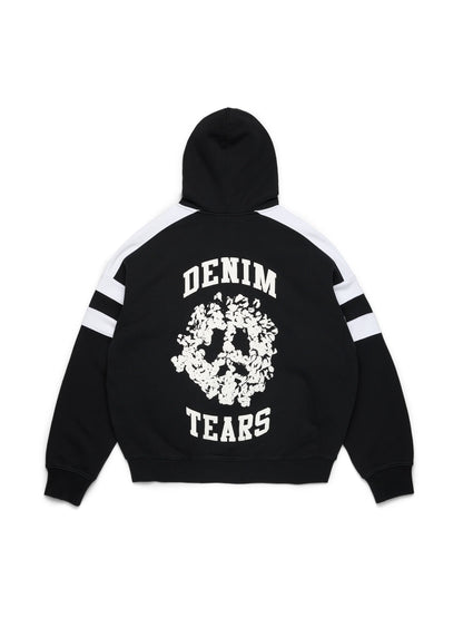 Denim U Paneled Zip Hoodie Black