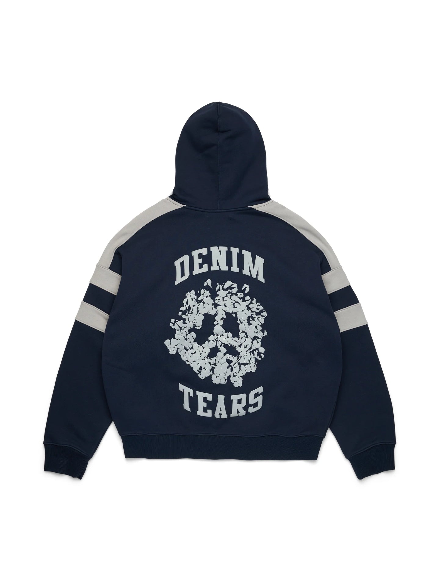 Denim U Paneled Zip Hoodie Navy