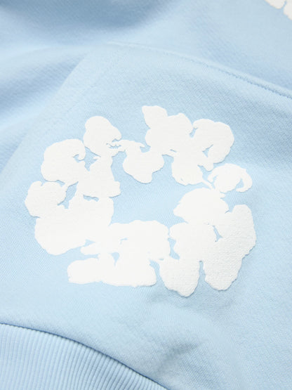 Cotton Wreath Hoodie Powder Blue