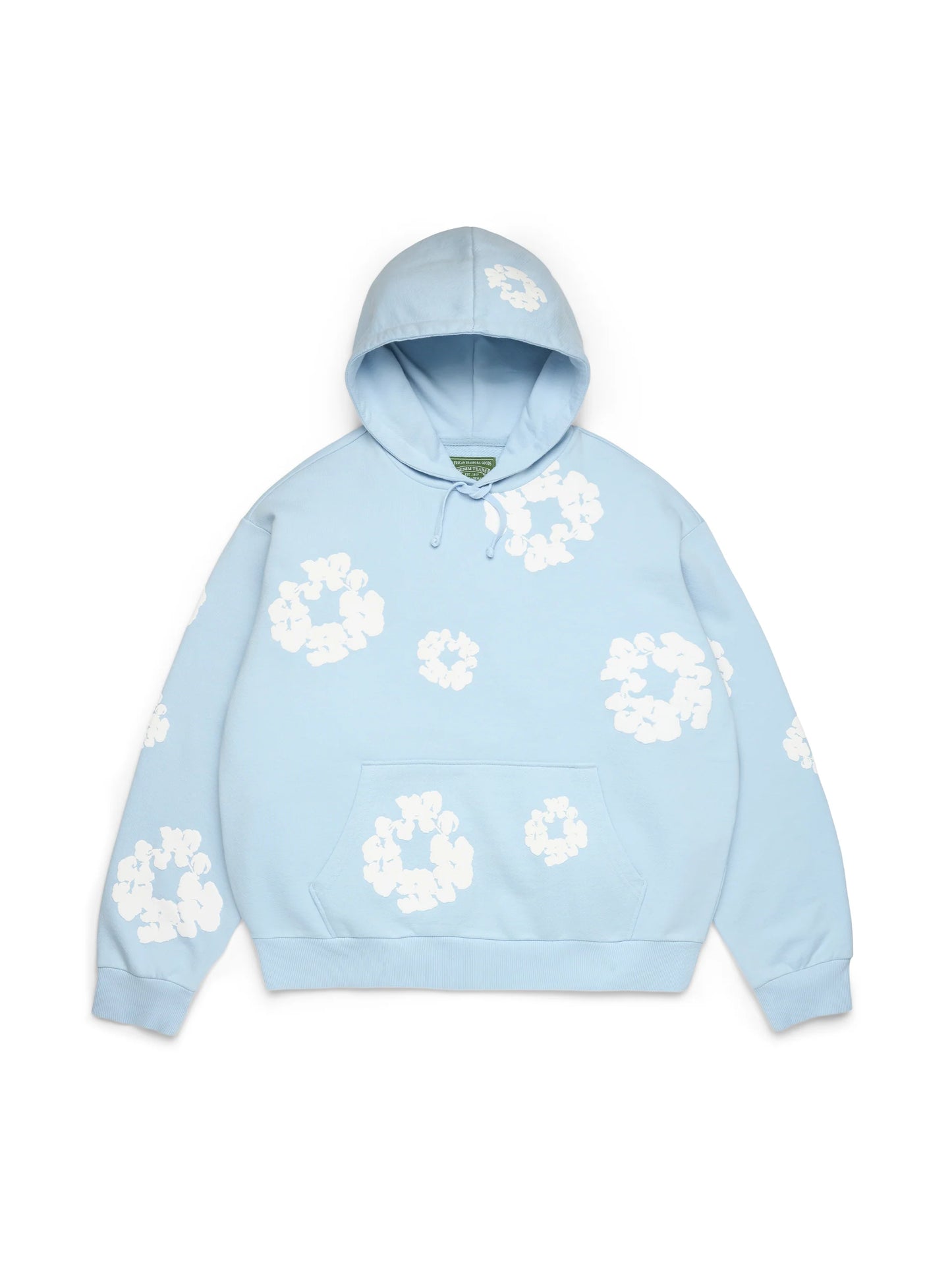 Cotton Wreath Hoodie Powder Blue