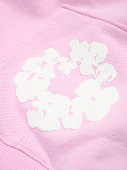 Cotton Wreath Hoodie Powder Pink