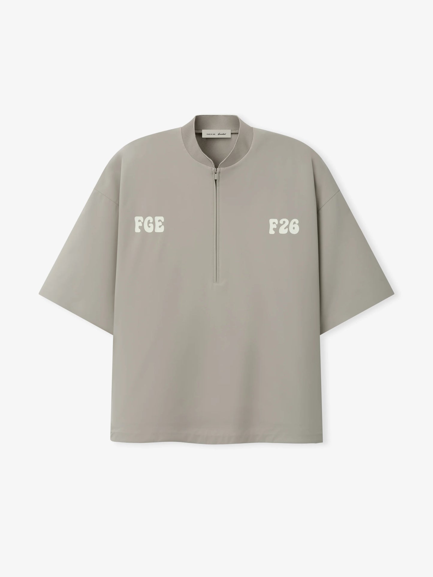 Taupe Half Zip Oversized Shirt & Gym Shorts Set – FGE F26 Athleisure Co-Ord Outfit