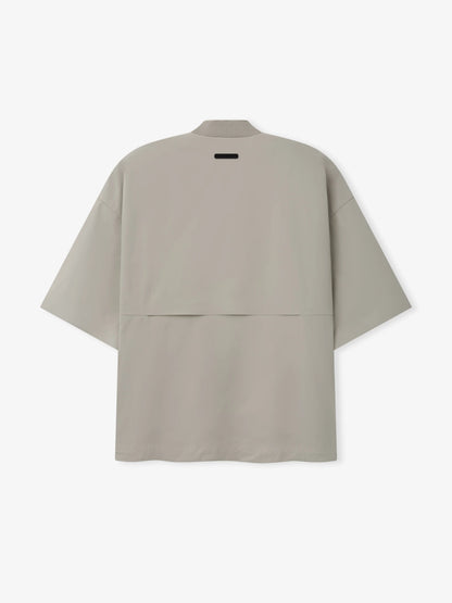 Taupe Half Zip Oversized Shirt & Gym Shorts Set – FGE F26 Athleisure Co-Ord Outfit