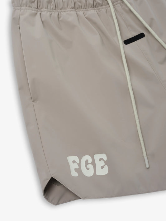 Taupe Half Zip Oversized Shirt & Gym Shorts Set – FGE F26 Athleisure Co-Ord Outfit