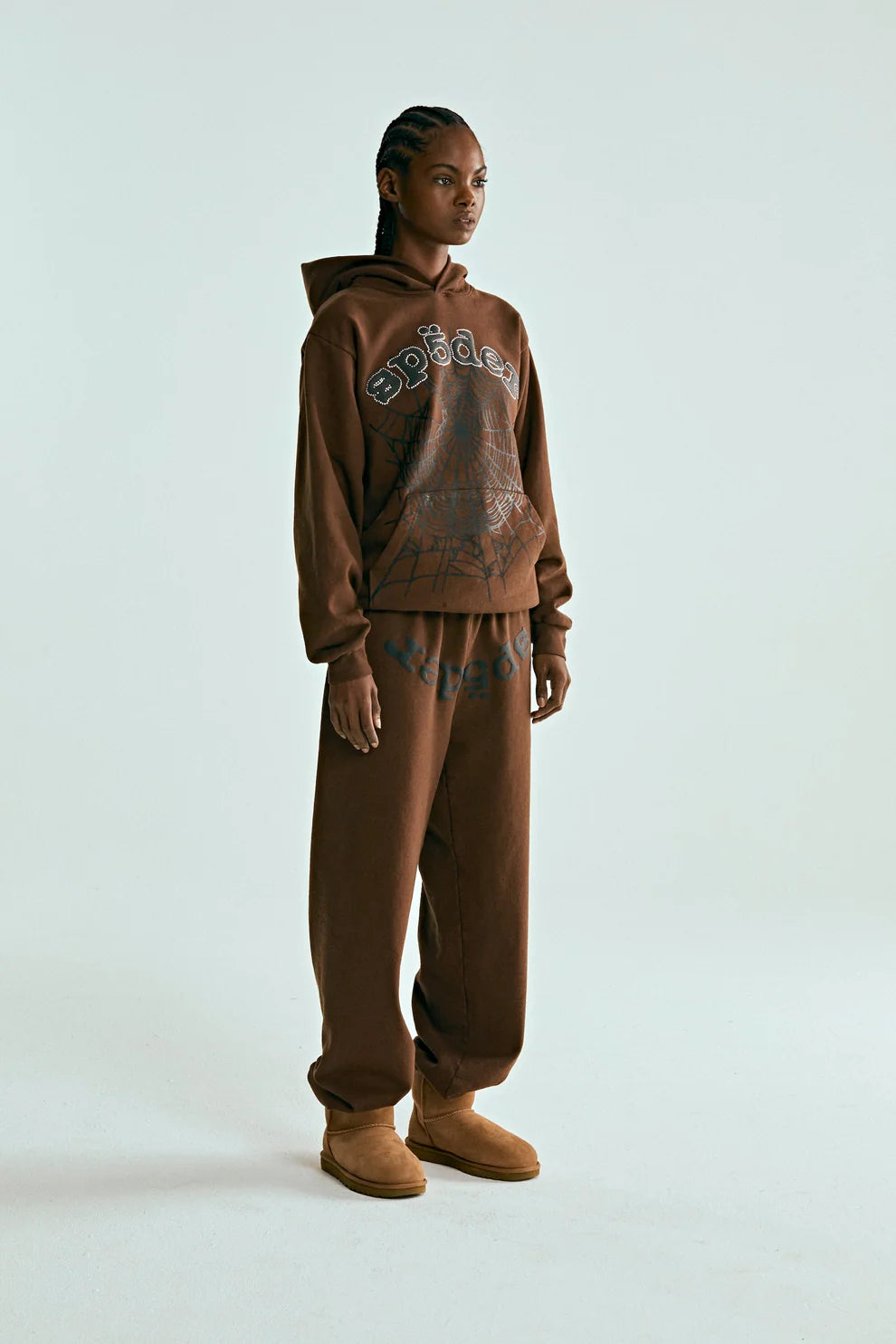 SP5DER OG WEB HOODIE BROWN