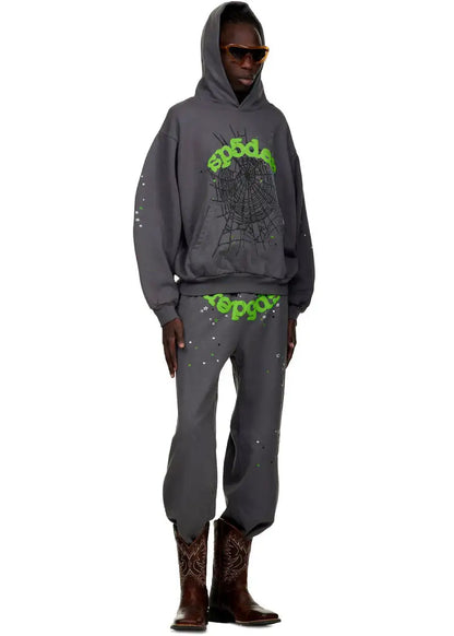 Sp5der Wait Web Tracksuit Slate Grey