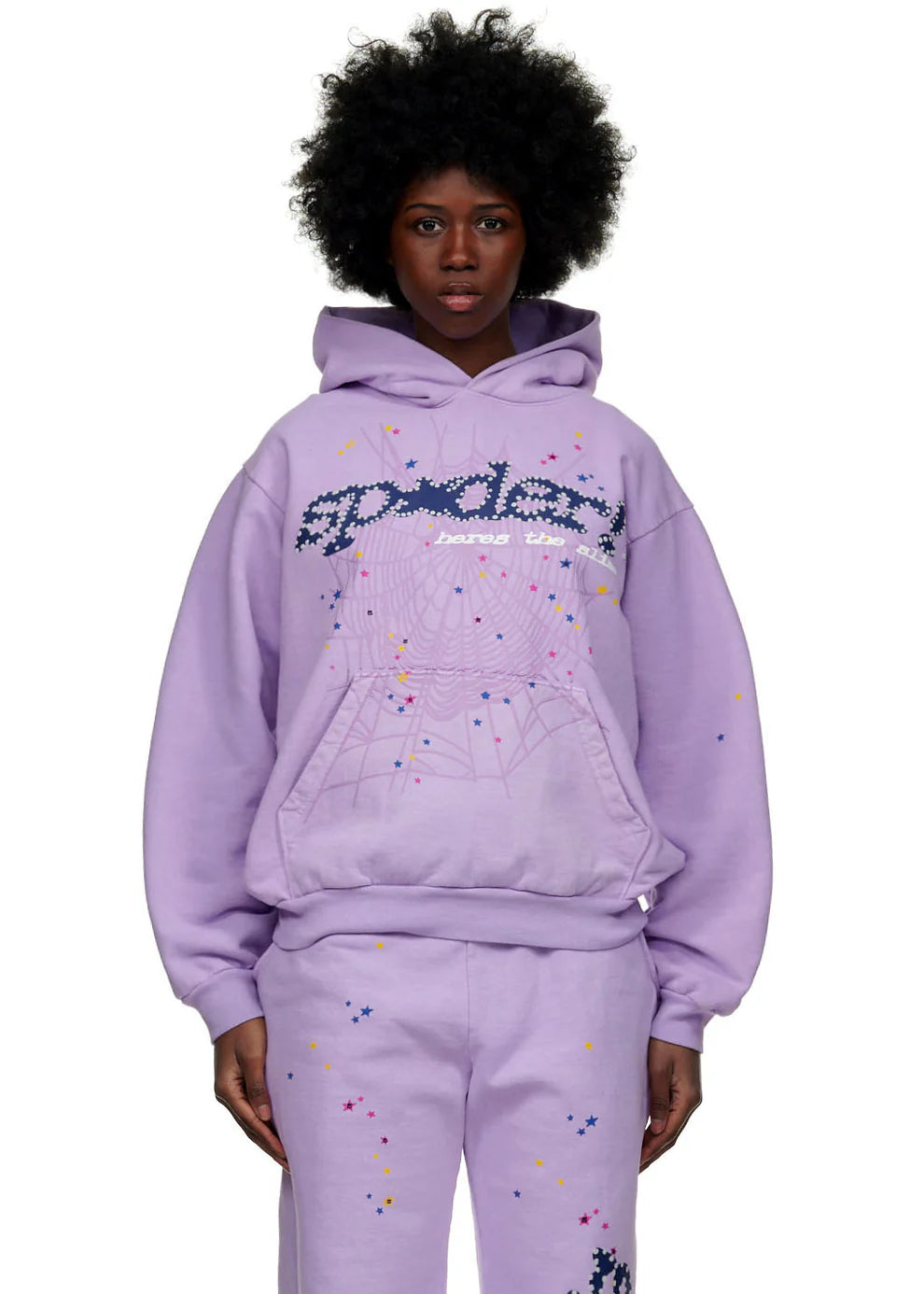 Sp5der Acai Hoodie Purple