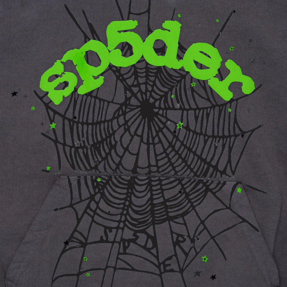 Sp5der Wait Web Hoodie Slate Grey