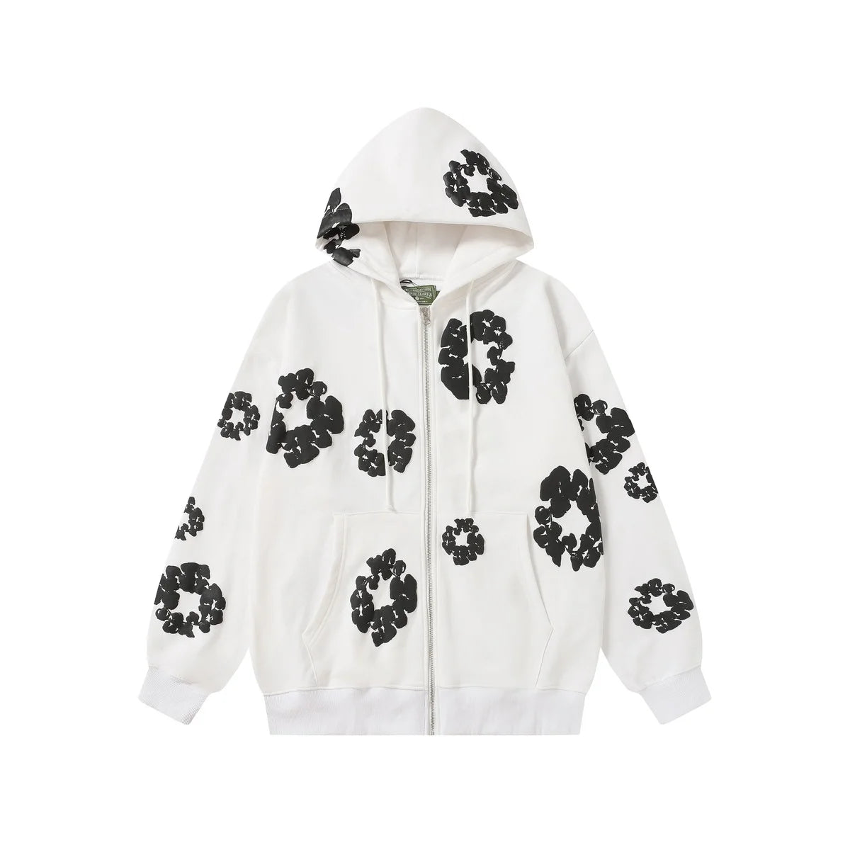 Denim Tears Cotton Wreath Zip Hoodie White