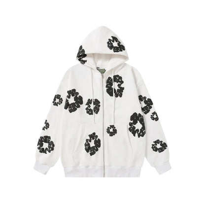 Denim Tears Cotton Wreath Zip Hoodie White