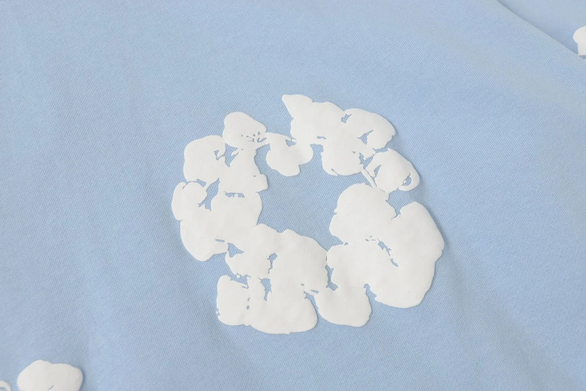 Denim Tears Cotton Wreath Zip Hoodie Light Blue