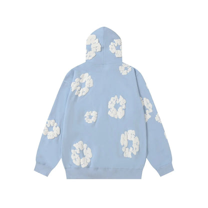 Denim Tears Cotton Wreath Zip Hoodie Light Blue