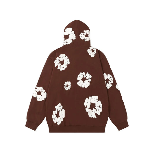 Denim Tears Cotton Wreath Zip Hoodie Brown