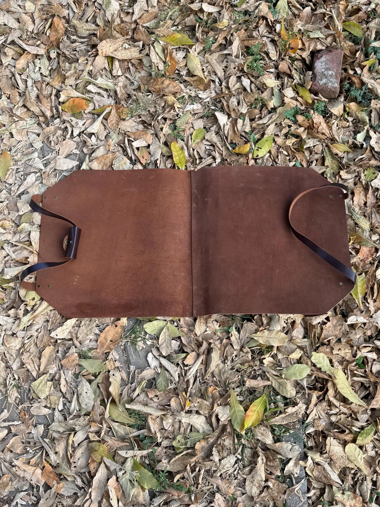 Personalized Leather Log Carrier | Firewood Tote Bag, Winter Storage