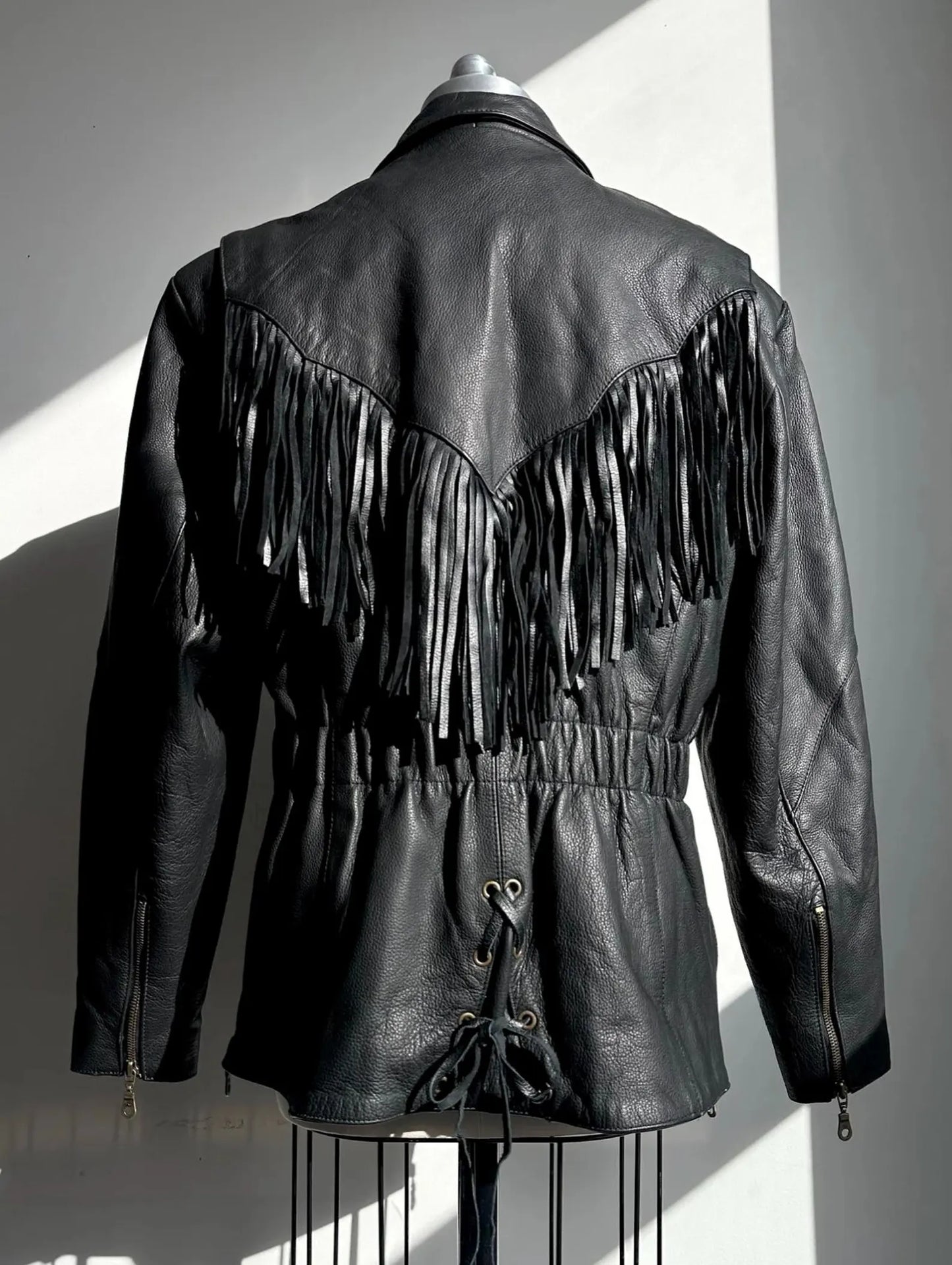 Fringe Leather Moto Jacket: Western Cowgirl Biker Style