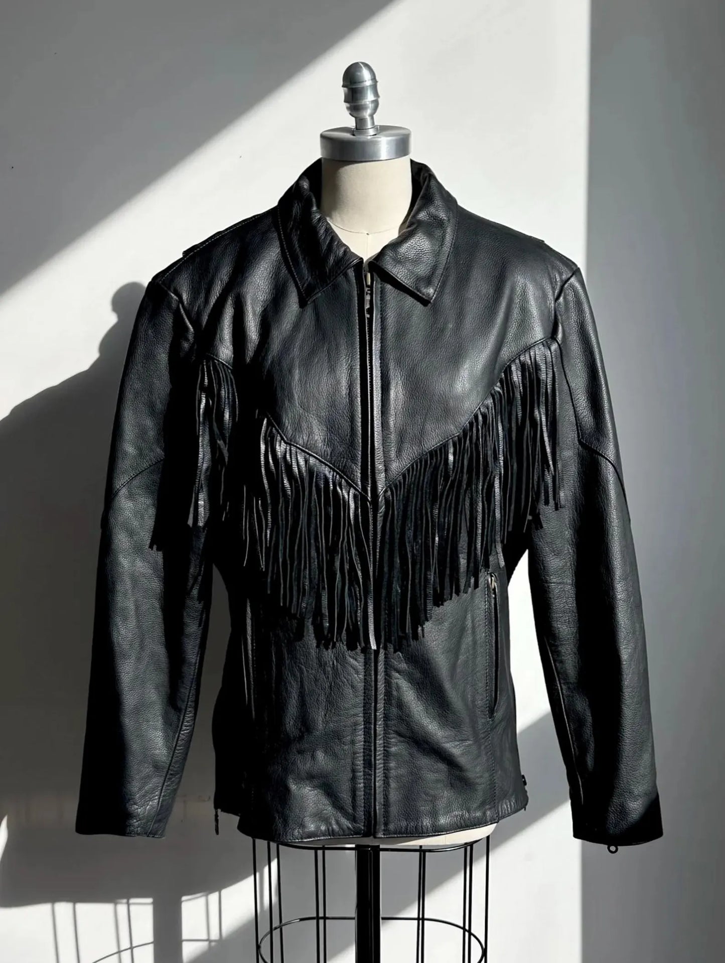 Fringe Leather Moto Jacket: Western Cowgirl Biker Style