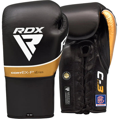 Black and Gold Lace-Up Boxing Gloves – Sparring Gloves with Premium Padding