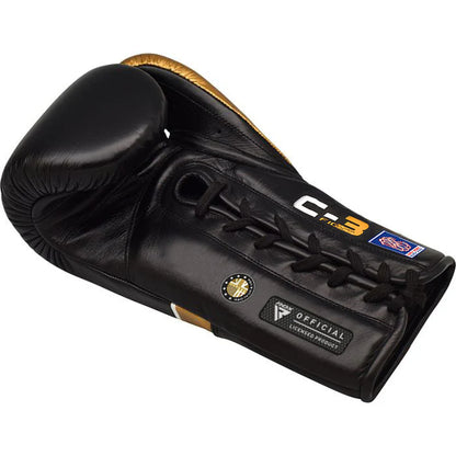 Black and Gold Lace-Up Boxing Gloves – Sparring Gloves with Premium Padding