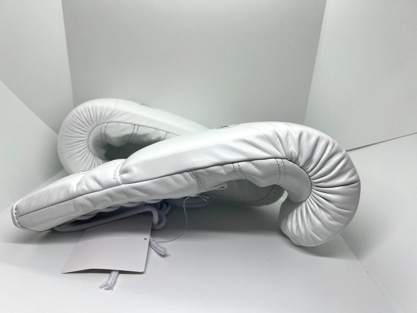 Classic White Lace-Up Boxing Gloves