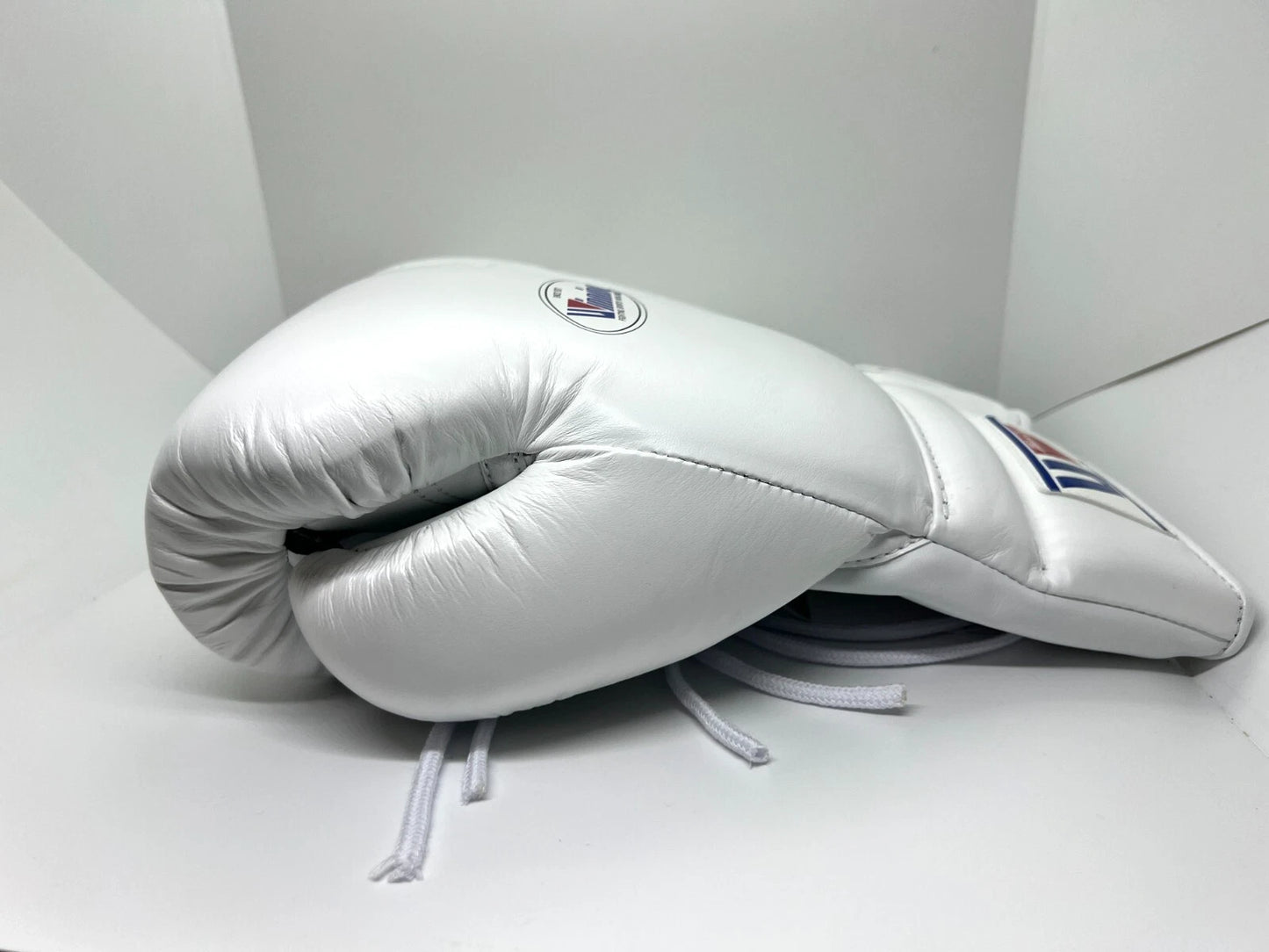 Classic White Lace-Up Boxing Gloves