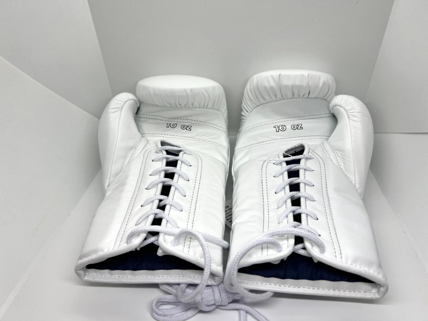 Classic White Lace-Up Boxing Gloves