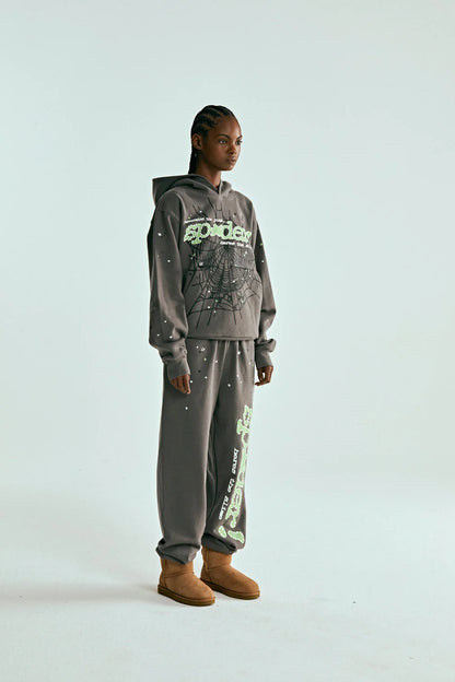 Sp5der Punk V2 Hoodie Slate Grey