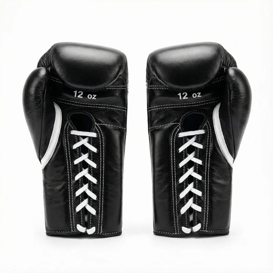 WINNING LACE-UP BOXING GLOVES - BLACK