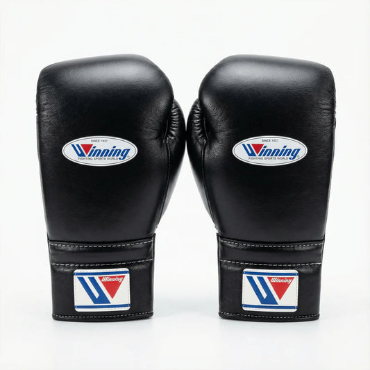 WINNING LACE-UP BOXING GLOVES - BLACK
